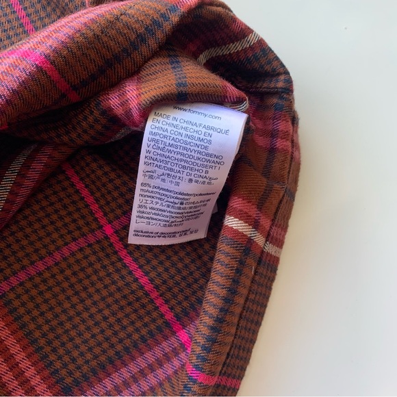 Tommy Hilfiger Original long sleeve flannel plaid pajama set in red Size XL - Picture 4 of 14